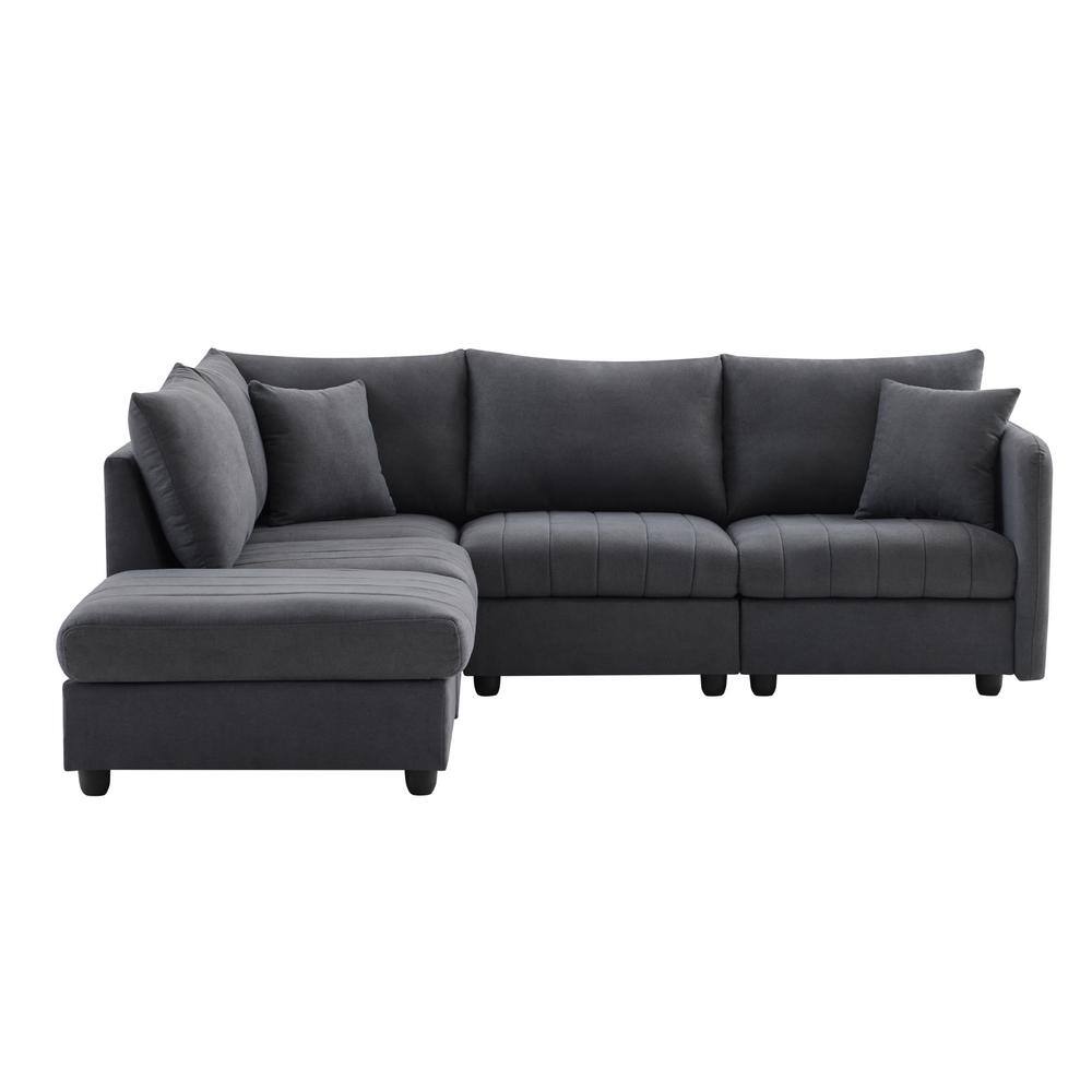 Reviews for Polibi 89 in. Square Arm Fabric Lshaped Sofa with Vertical