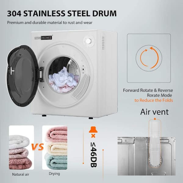 Barton Premium Digital Electric Laundry Automatic Dryer Machine Timer Control Panel Dry Clothes, White