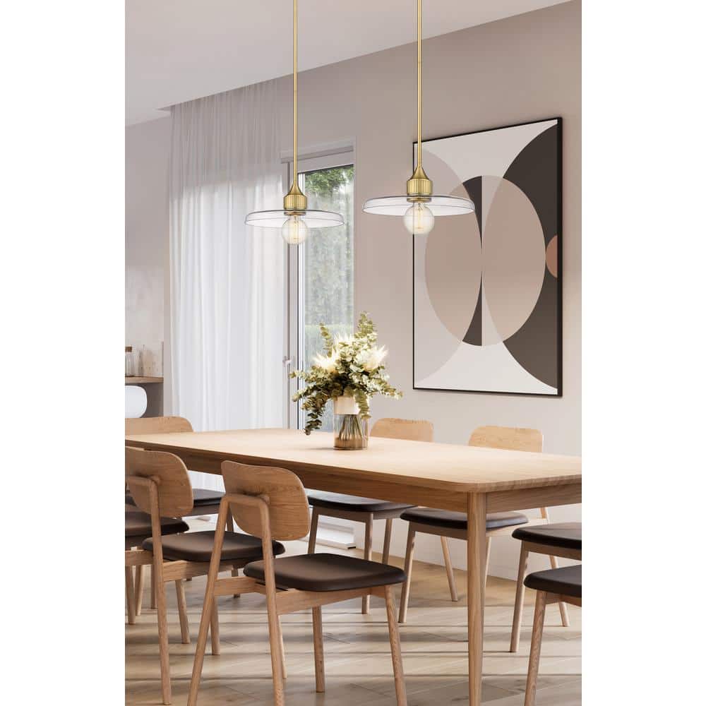Olde Brass and Glass 14" Indoor/Outdoor Pendant Light