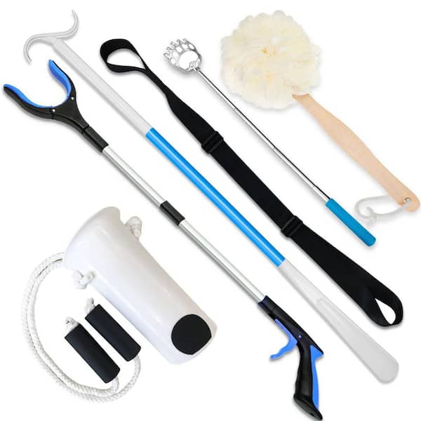7 in. 1 Hip Replacement Recovery Kit, 6-Pack with Reacher Grabber, 40 in. Leg Lifter, Sock Aid, Shoehorn, Back Scratcher