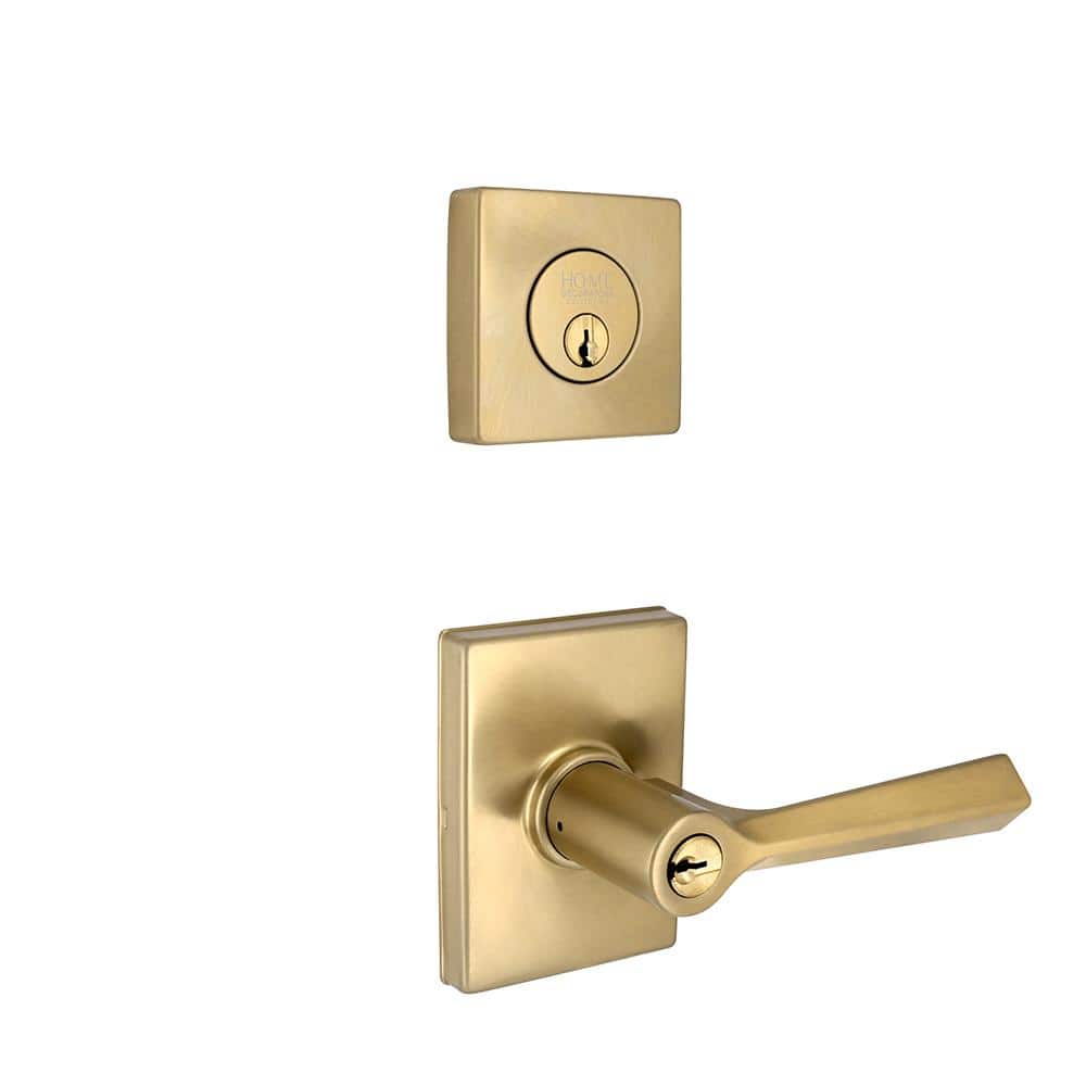 Wilshire Brushed Gold Single Cylinder Door Lever Combo Pack Featuring Dual 