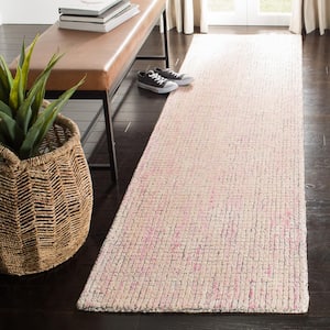 Abstract Ivory/Pink 2 ft. x 8 ft. Geometric Runner Rug