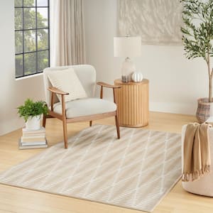 Casual Beige 4 ft. x 6 ft. Diamond Contemporary Area Rug