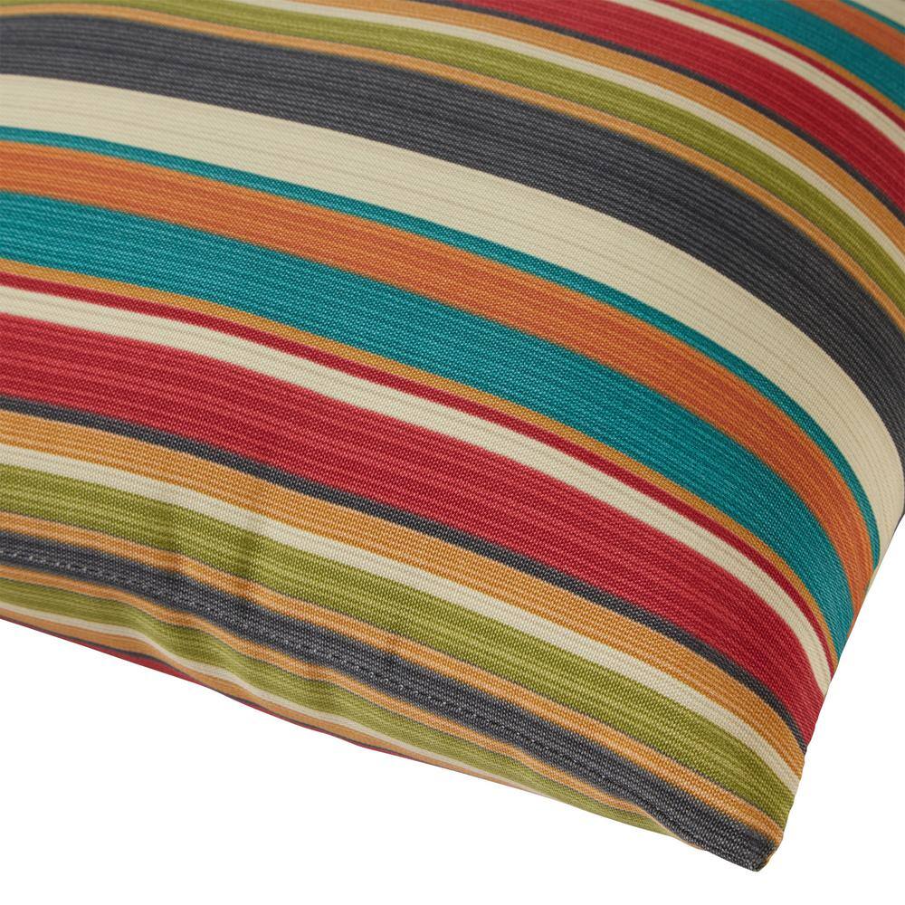 Sunset Stripe Multicolor Outdoor Rectangle Throw Pillows Set