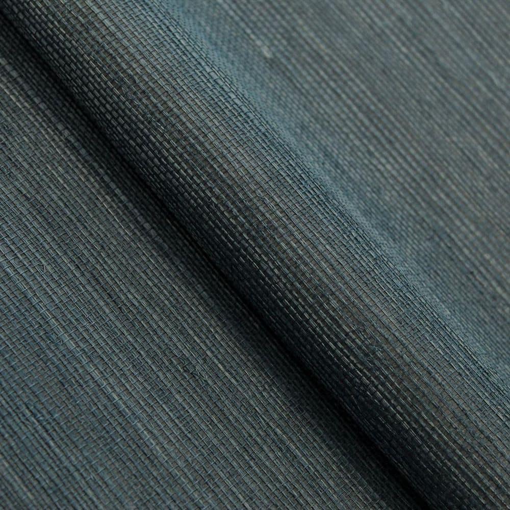 Deep Sea Blue Sisal Authentic Grasscloth Handwoven Unpasted Textured Wallpaper Sample, 4.5 in. x 4.5 in.
