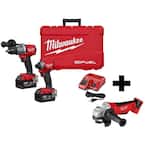 M18 FUEL 18V Lithium-Ion Brushless Cordless Hammer Drill and Impact Driver Combo Kit W/ M18 Cut-Off/Grinder