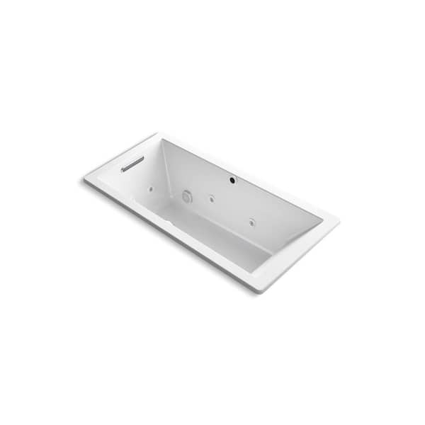 Underscore 66 in. x 32 in. Rectangular Whirlpool Bathtub with Reversible Drain in White