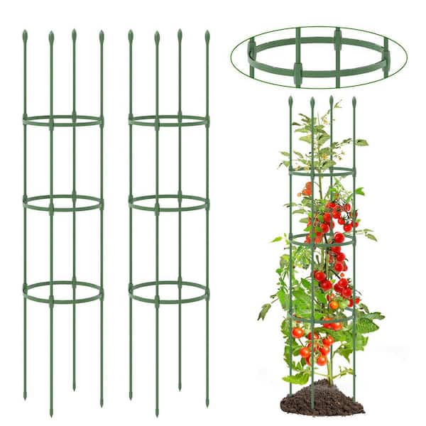 2-Pack 29/43/57 in. H x 12 in. W Metal Trellis in Green