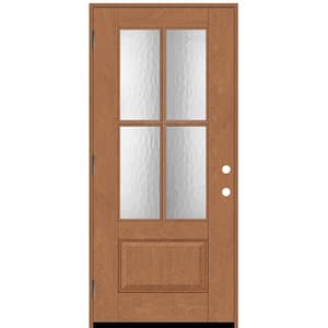 Regency 36 in. x 80 in. 3/4 Lite 4 SDL Oasis Decorative Glass RHOS Prefinished Autumnwatch Fiberglass Prehung Front Door