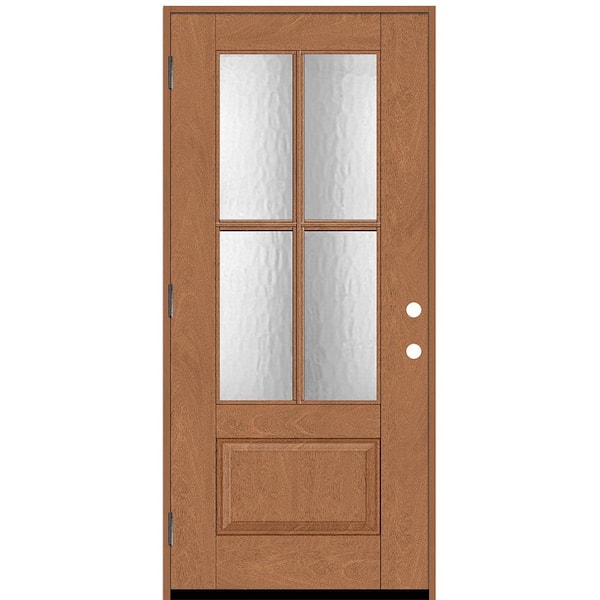 Steves & Sons Regency 36 in. x 80 in. 3/4 Lite 4 SDL Oasis Decorative Glass RHOS Prefinished AutumnWheat Fiberglass Prehung Front Door
