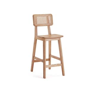Versailles 40.16 in. Nature Ash Wood Counter Height Bar Stool