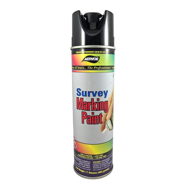 Aervoe Industries 17 oz. Black Inverted Survey Marking Purpose Handheld Spray Paint (12-Pack)