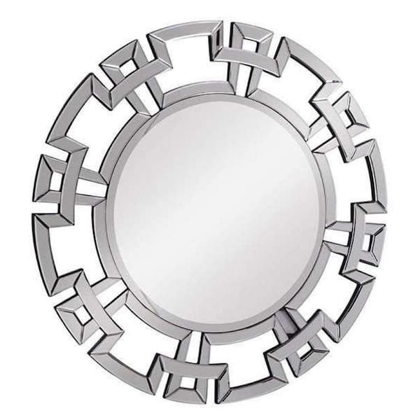 THKSHOUZ 31.5 in. W x 31.5 in. H Round Frameless Mirror