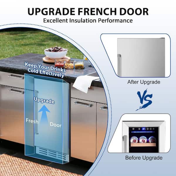 Velivi 15 in. 3.1 cu. ft. 120 Cans Built-In/Freestanding Outdoor