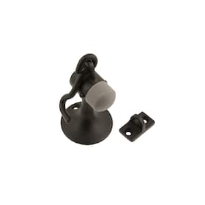 Oil-Rubbed Bronze Solid Brass Cannon Floor Door Stop with Hook and Holder