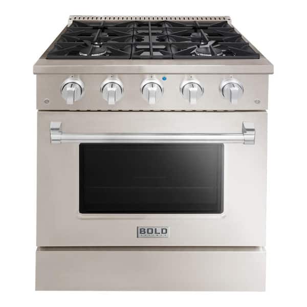 BOLD 30 4.2 Cu. Ft. 4 Burner Freestanding All Gas Range with Gas Stove and  Gas Oven in Stainless steel