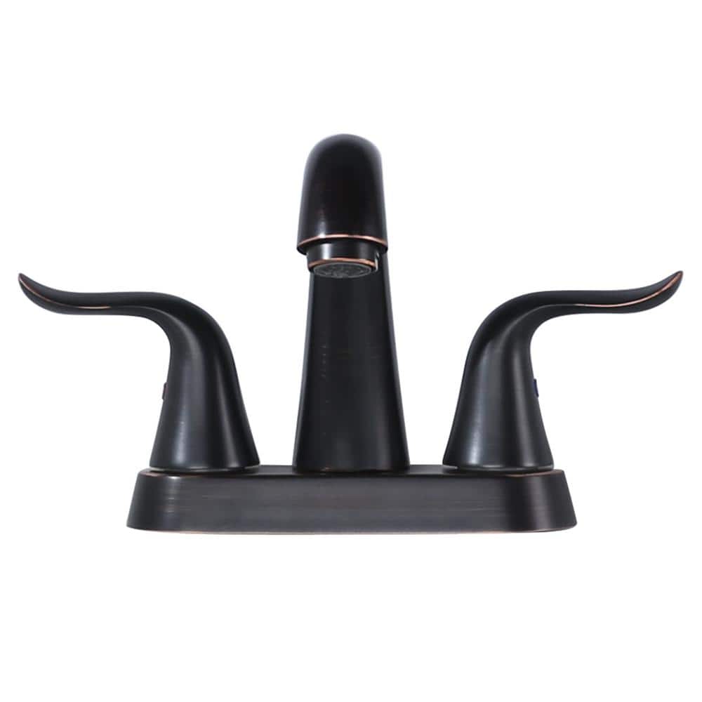 Oil Rubbed Bronze Double Handle High Arc Bathroom Faucet