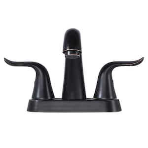 4 in. Centerset Double Handle High Arc Bathroom Sink Faucet in Oiled-Rubbed Bronze