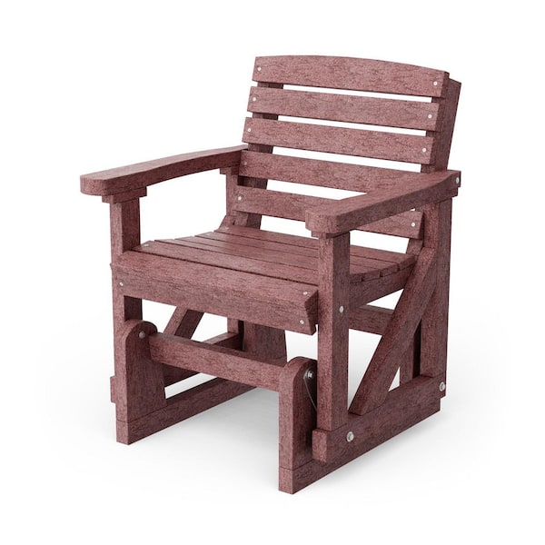Wildridge Classic 1-Person Cherrywood Plastic Outdoor Glider