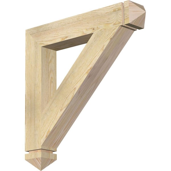 Ekena Millwork 4 in. x 26 in. x 26 in. Douglas Fir Traditional Arts and Crafts Rough Sawn Bracket