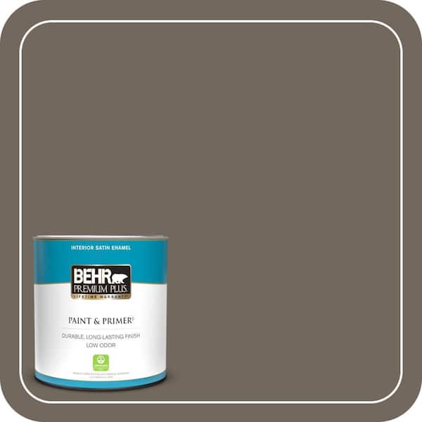 BEHR PREMIUM PLUS 1 qt. #T16-20 Opus Satin Enamel Low Odor Interior Paint & Primer