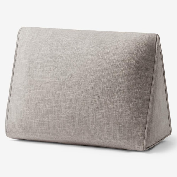 The Company Store Concord Cotton Twill Shale Solid 36 in. x 18 in. Large Reading Wedge Throw Pillow Cover