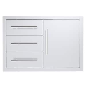 Texan 30 in. Stainless Steel 3-Drawer Door and Drawer Combo unit