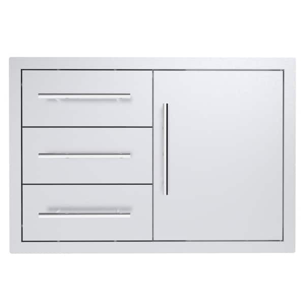 Sunstone Texan 30 in. Stainless Steel 3-Drawer Door and Drawer Combo unit