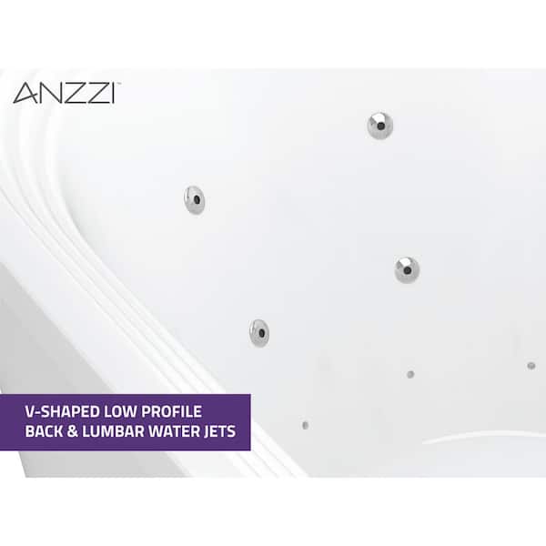 ANZZI Sofi 67.37 in. x 33 in. Acrylic Flatbottom Whirlpool and Air 