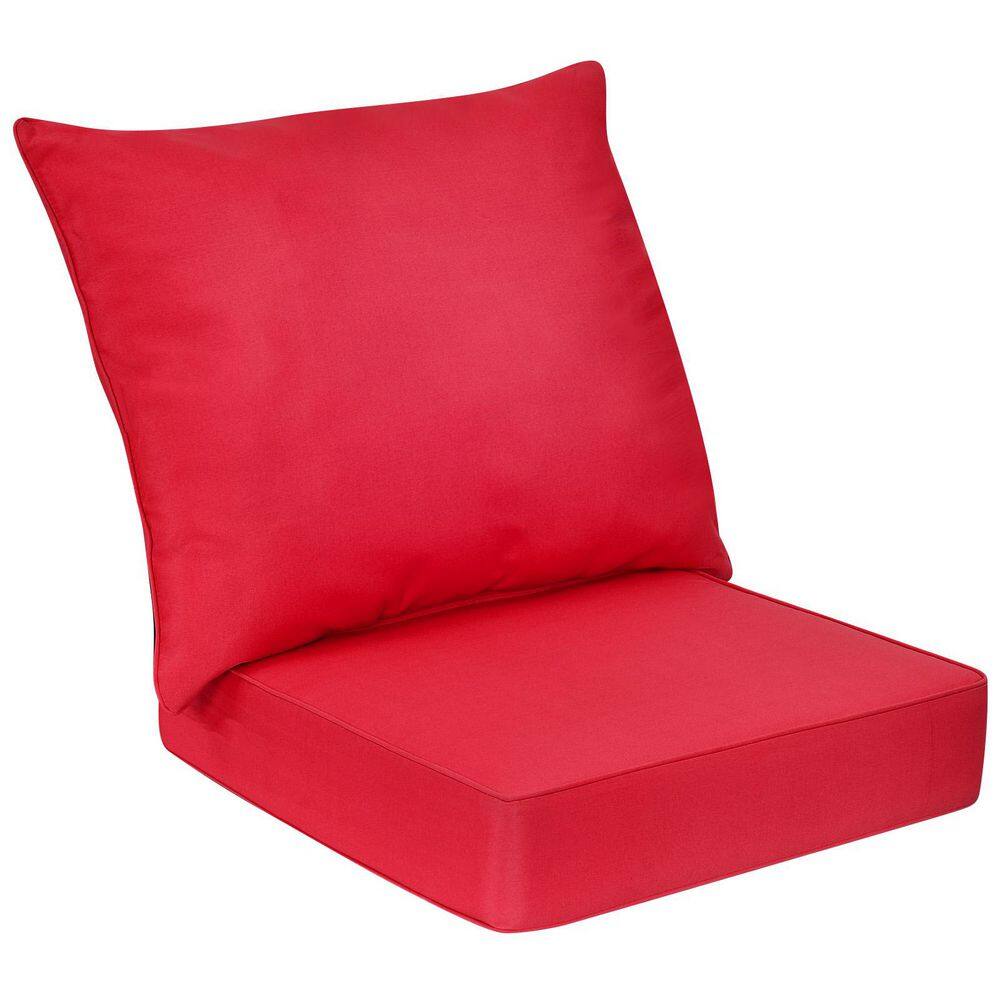 31 in. W x 25.5 in. H Replacement Outdoor Lounge Chair Cushion Pads Set with Rope Belts in Red price history on PriceWatchPro