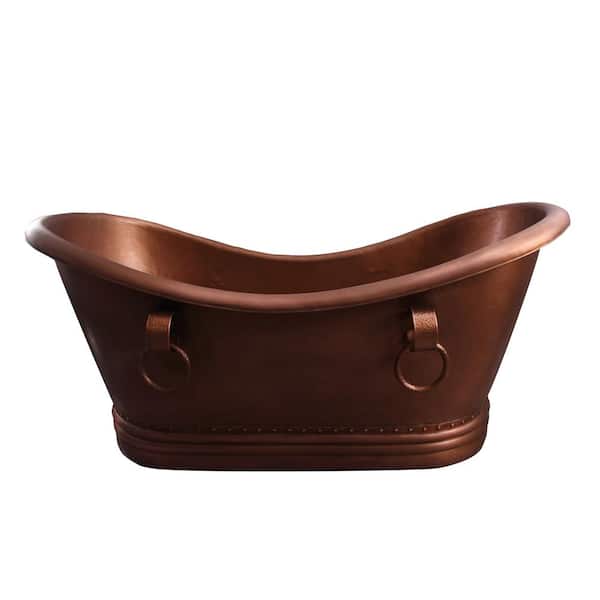 Baylis 66 in. Copper Double Slipper Flatbottom Non-Whirlpool Bathtub