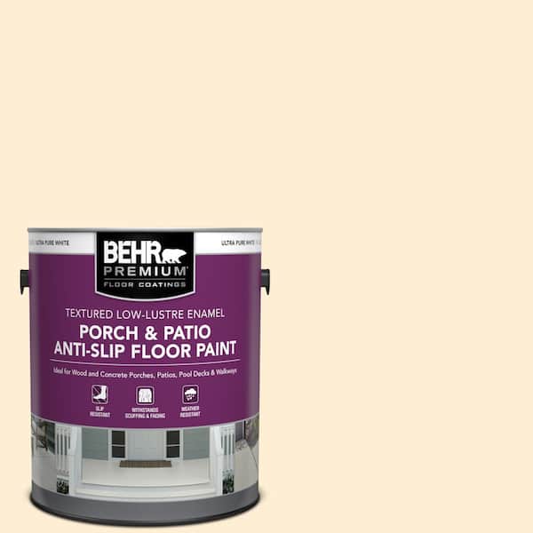 BEHR PREMIUM 1 gal. #M270-1 Pearly White Textured Low-Lustre Enamel Interior/Exterior Porch and Patio Anti-Slip Floor Paint