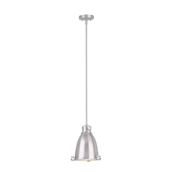 Aspen Creative Corporation 1-light Satin Nickel Pendant with Metal Dome Shade