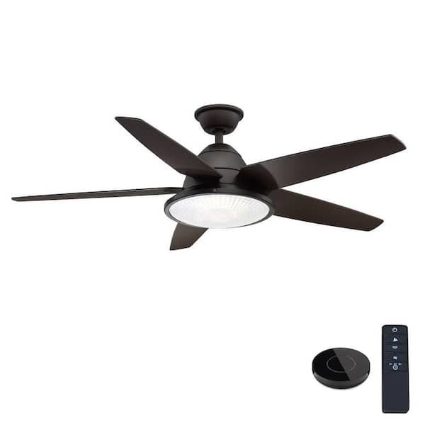 Home Decorators Collection Berwick 52 in. LED Espresso Bronze Ceiling Fan with Light and Remote Control works with Google and Alexa