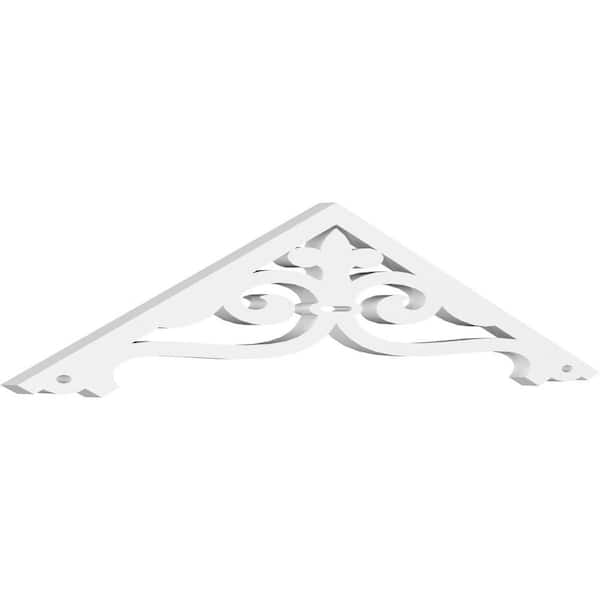 Ekena Millwork 1 in. x 36 in. x 7-1/2 in. (5/12) Pitch Finley Gable Pediment Architectural Grade PVC Moulding