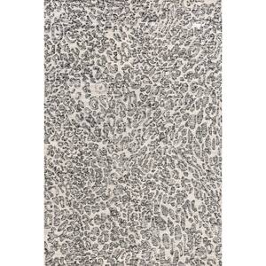 Vivien Leapord Hand Tufted Wool Charcoal 6 ft. x 9 ft. Modern Area Rug