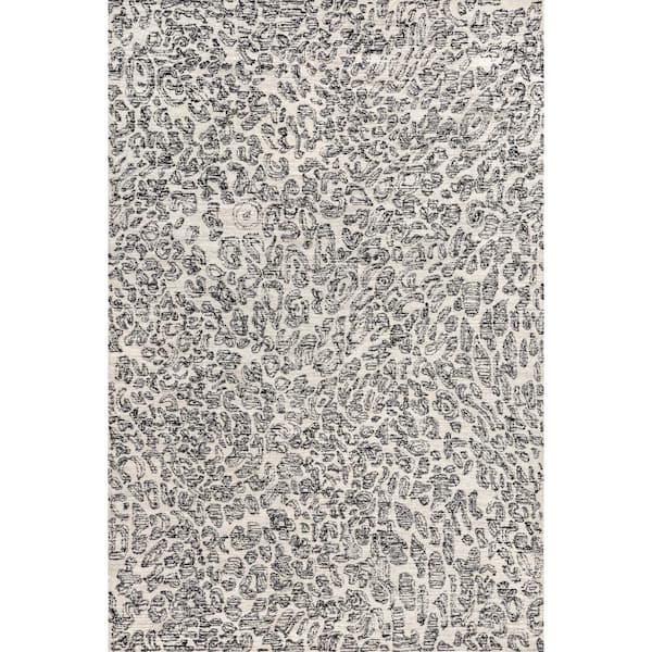 nuLOOM Vivien Leapord Hand Tufted Wool Charcoal 9 ft. x 12 ft. Modern Area Rug