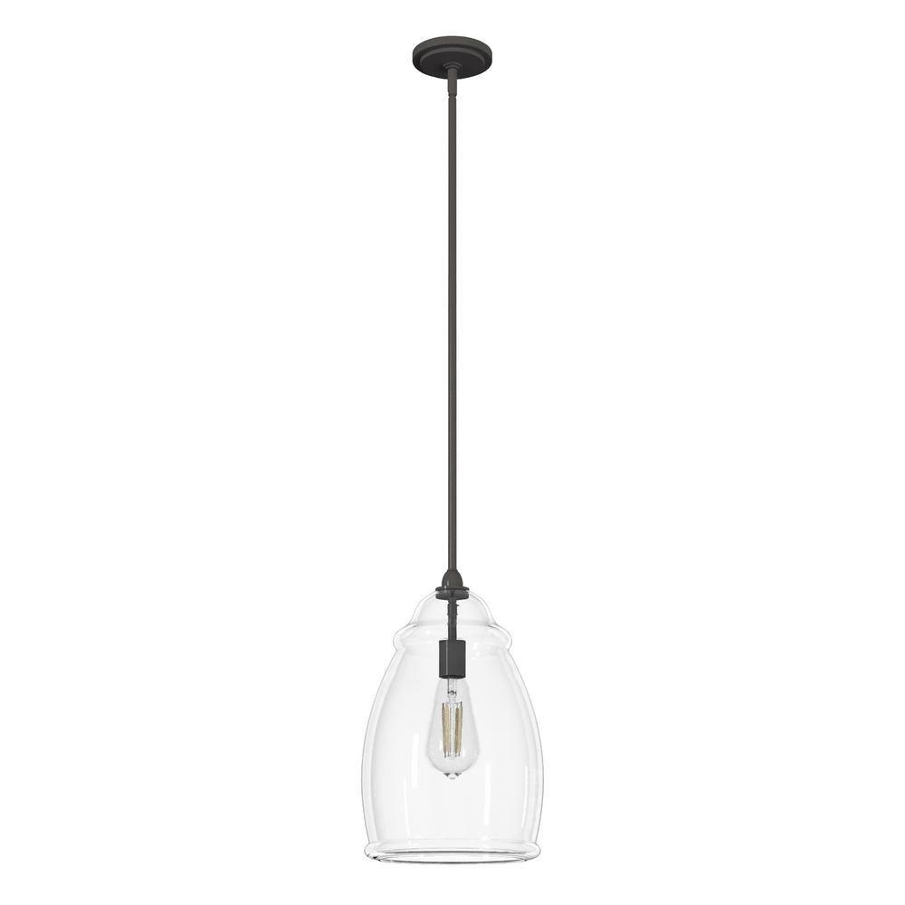 Dunshire Noble Bronze Small Pendant Light with Clear Glass Shade