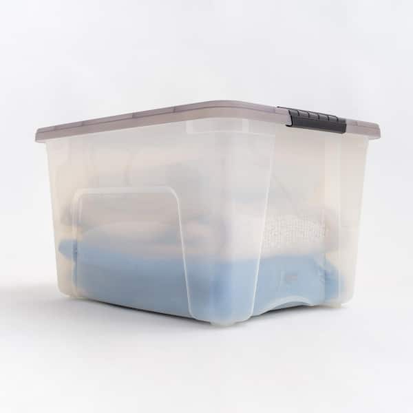 40 Qt./10 Gal. Plastic Storage Box with Latching Lid, Clear