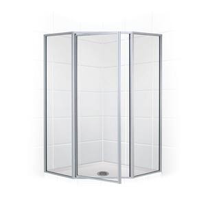 Legend Series 56 in. x 70 in. Framed Neo-Angle Shower Door in Platinum and Clear Glass