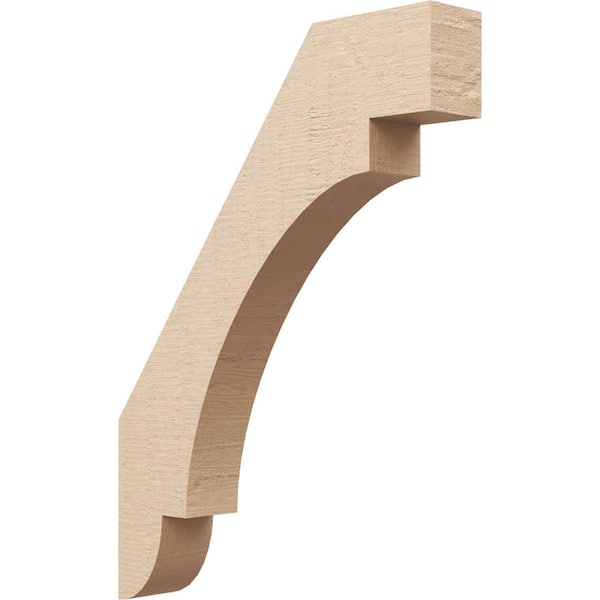 Ekena Millwork 3 in. x 24 in. x 18 in. Aspen Rough Cedar Woodgrain Timberthane Polyurethane Knee Brace, Primed