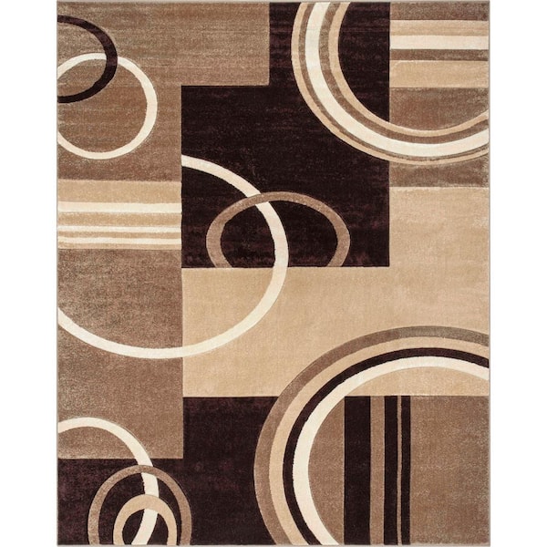 Well Woven Ruby Galaxy Waves Ivory 8 ft. x 10 ft. Modern Geometric Area Rug