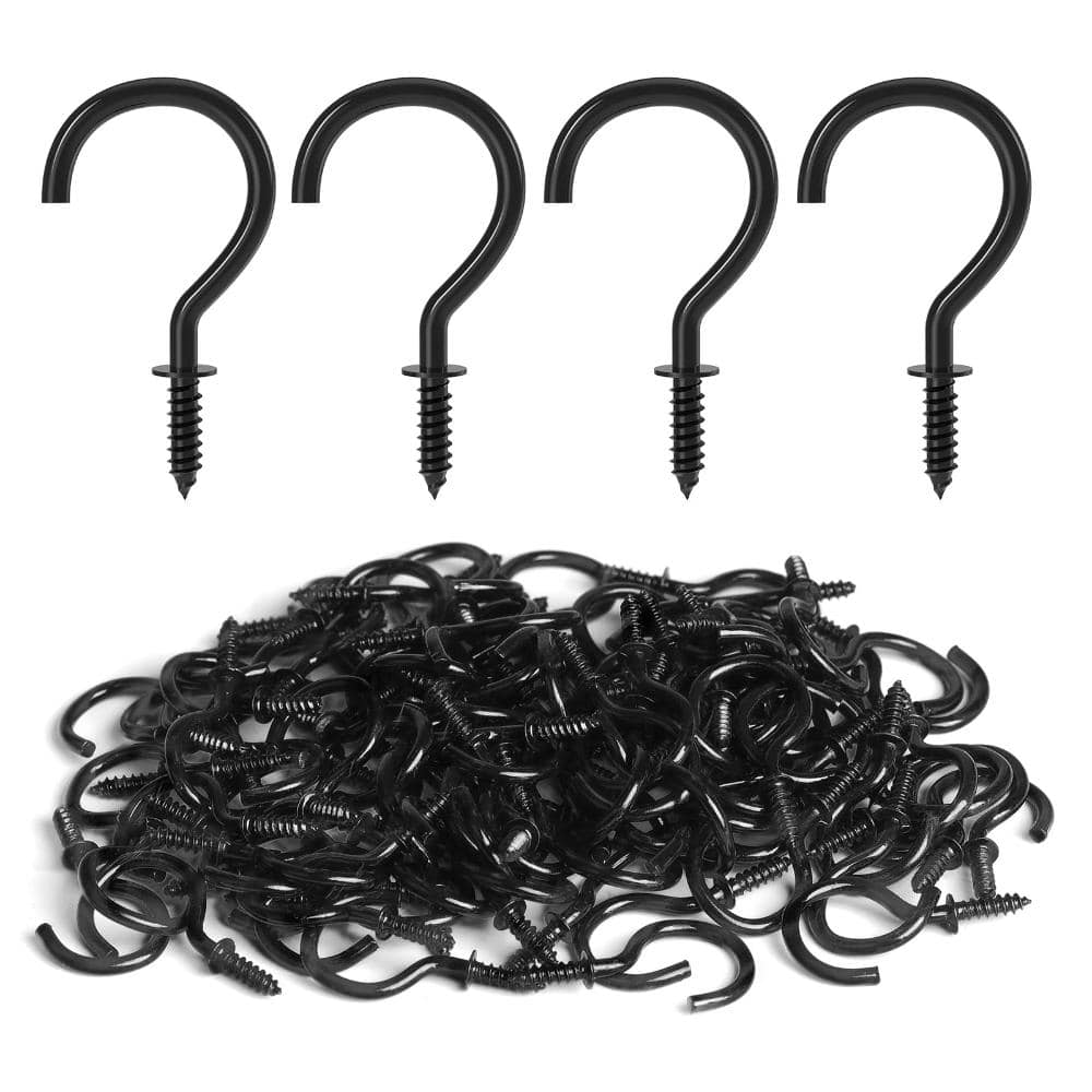 100-Pack 1 in Black Steel Screw-In Cup Hooks, 1.5 in Total Length for Hanging Mugs, Keys, Plants, Lights price history on PriceWatchPro