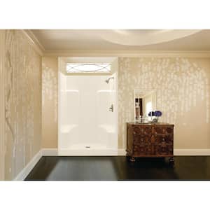 Everyday 48 in. x 35 in. x 72 in. 1-Piece Shower Stall with 2 Seats and Center Drain in Bone