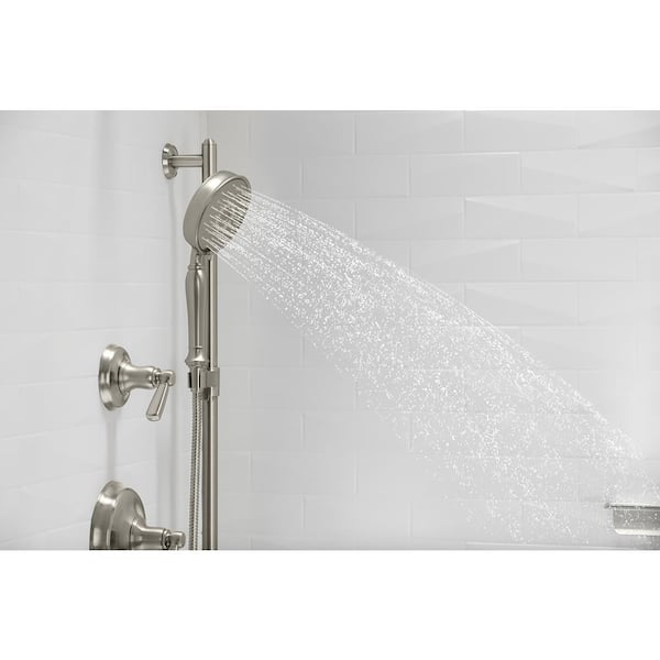 KOHLER Bancroft 3-Spray 5.2 in. Triple Wall Mount Handheld Shower Head in Vibrant Polished Brass