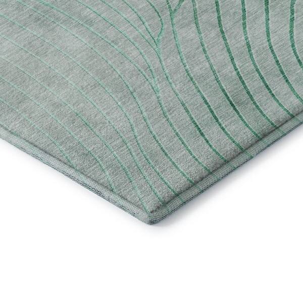 Mayfield Premium Machine Washable Abstract AMF2107 Mint 2 ft. x 3 ft. Accent Rug
