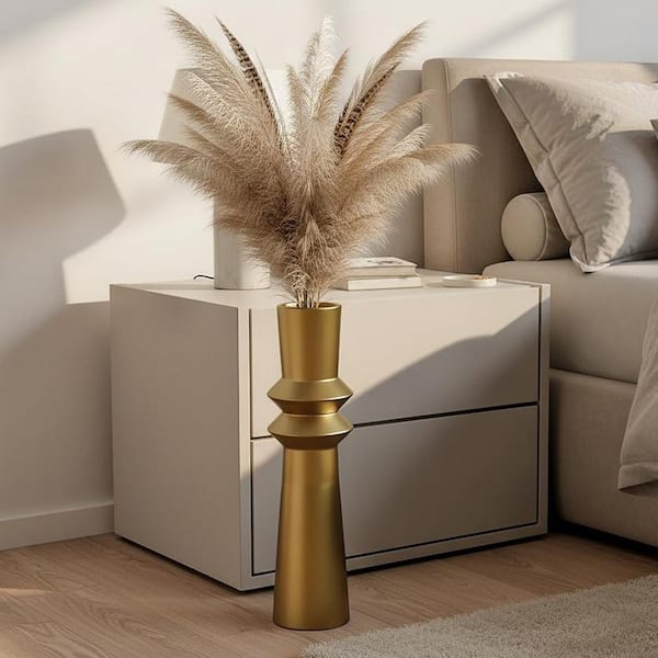Modern 24 in. Gold Resin Geometric Decorative Vase YB31vase129