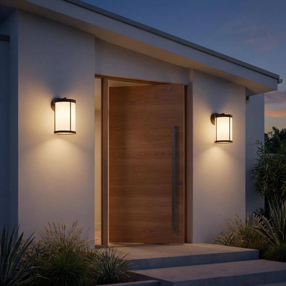 Luning 8.13 in. W 1-Light Antique Bronze Hardwired Medium LED Outdoor Wall Lantern Sconce, Bulb Included price history on PriceWatchPro