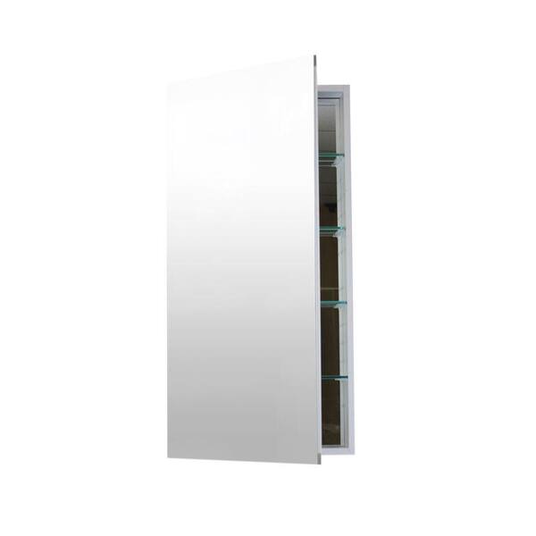 Flawless 20 in. W x 40 in. H x 4 in. D Recessed or Surface Mount Anodized Aluminum Medicine Cabinet