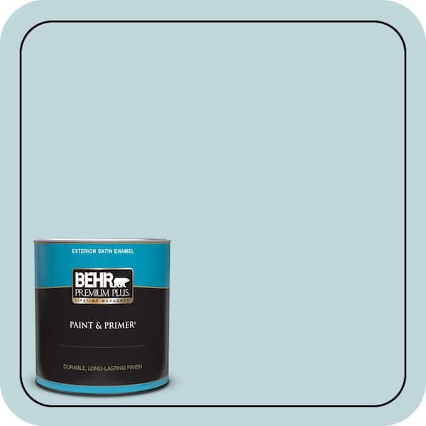 BEHR PREMIUM PLUS 1 qt. #S450-2 Wind Speed Satin Enamel Exterior Paint & Primer